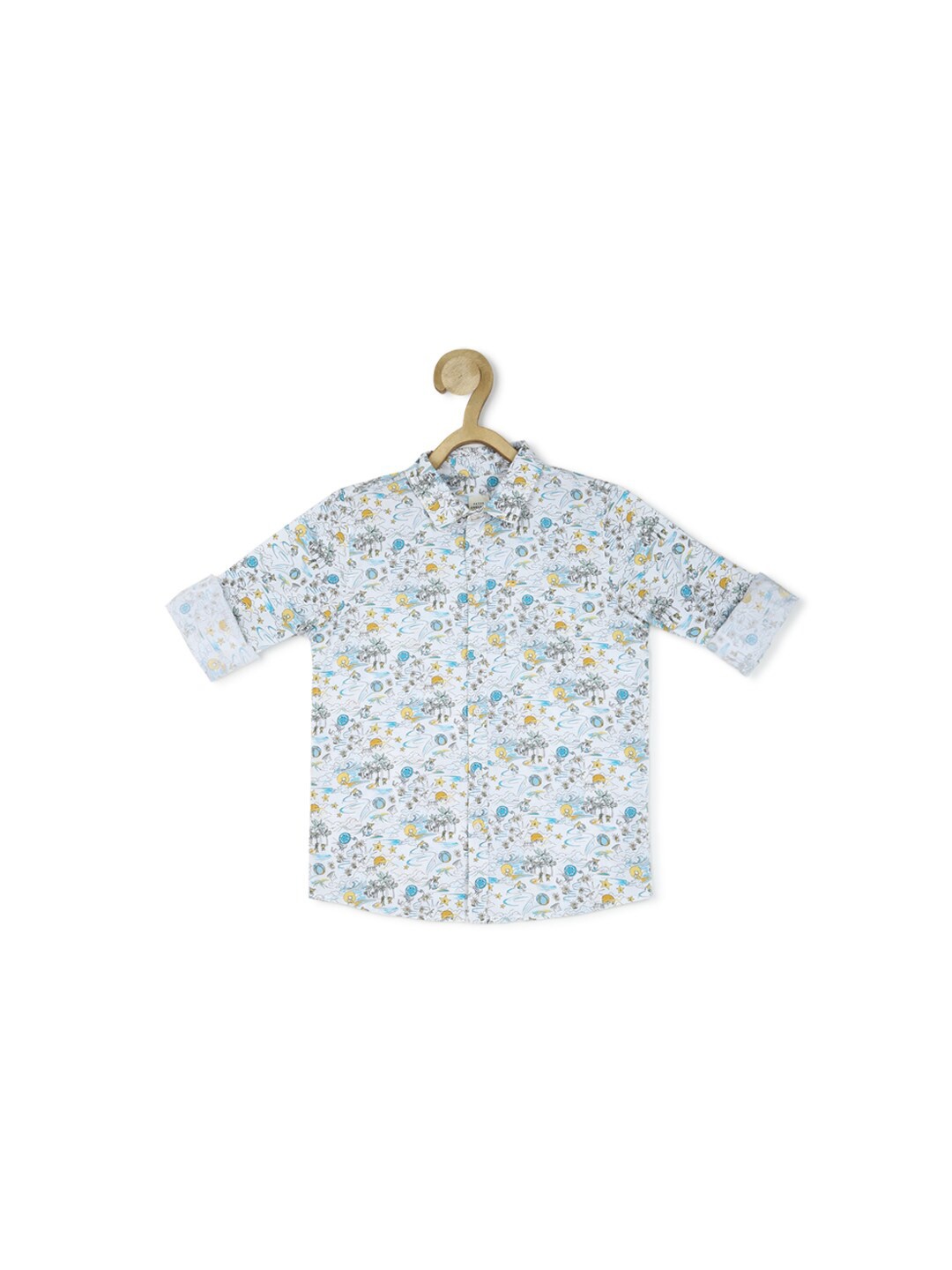 

Peter England Boys Conversational Printed Pure Cotton Casual Shirt, Blue