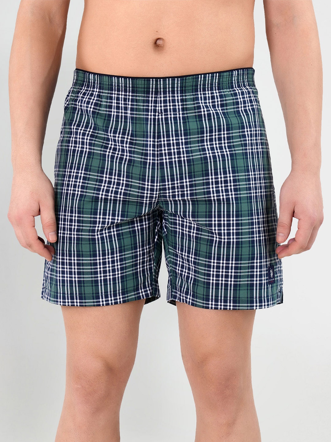 

U.S. Polo Assn. Checkered Cotton Twill EX002 Boxers, Blue