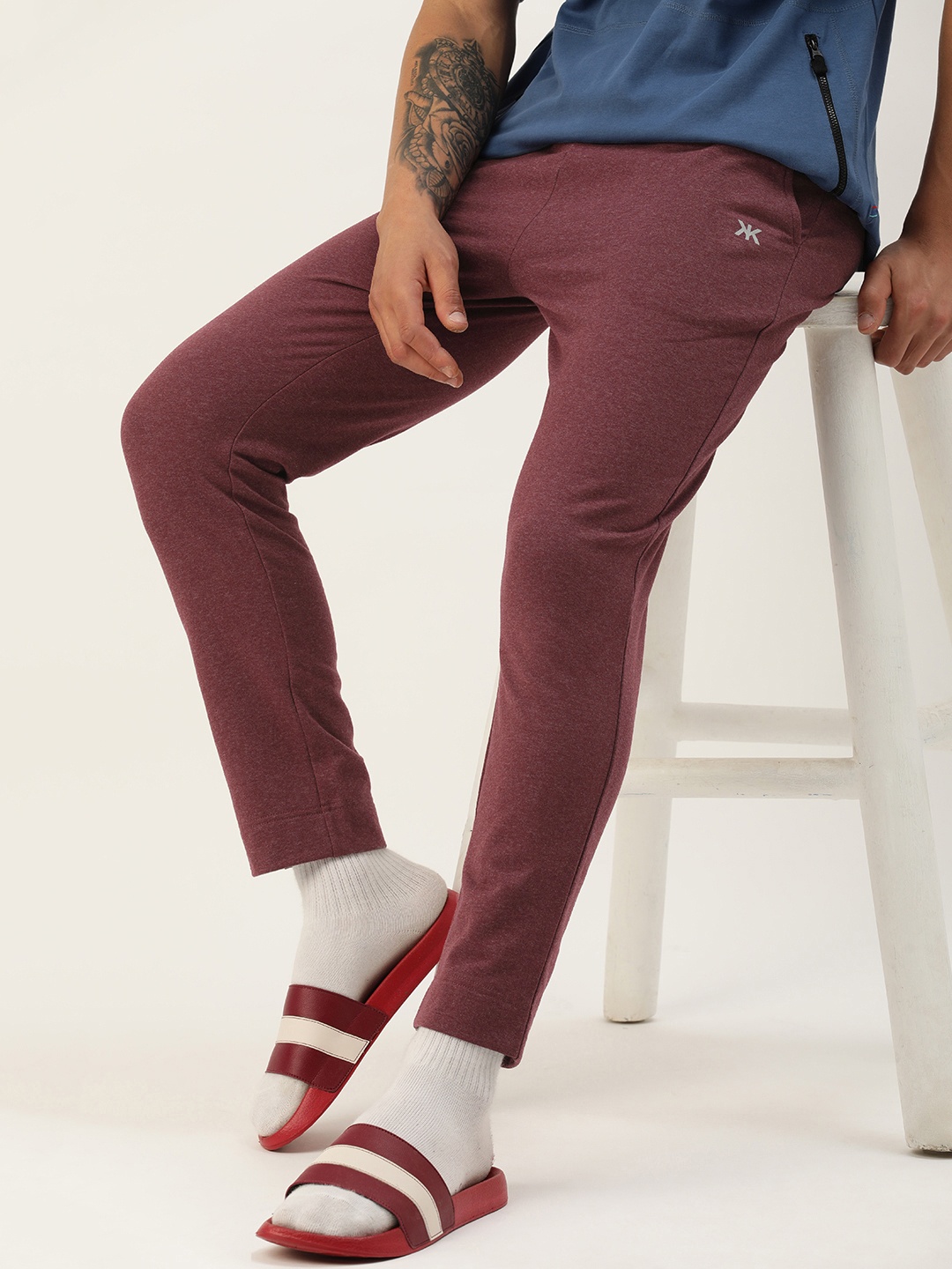 

Kook N Keech Men Solid Slim Fit Track Pants, Maroon