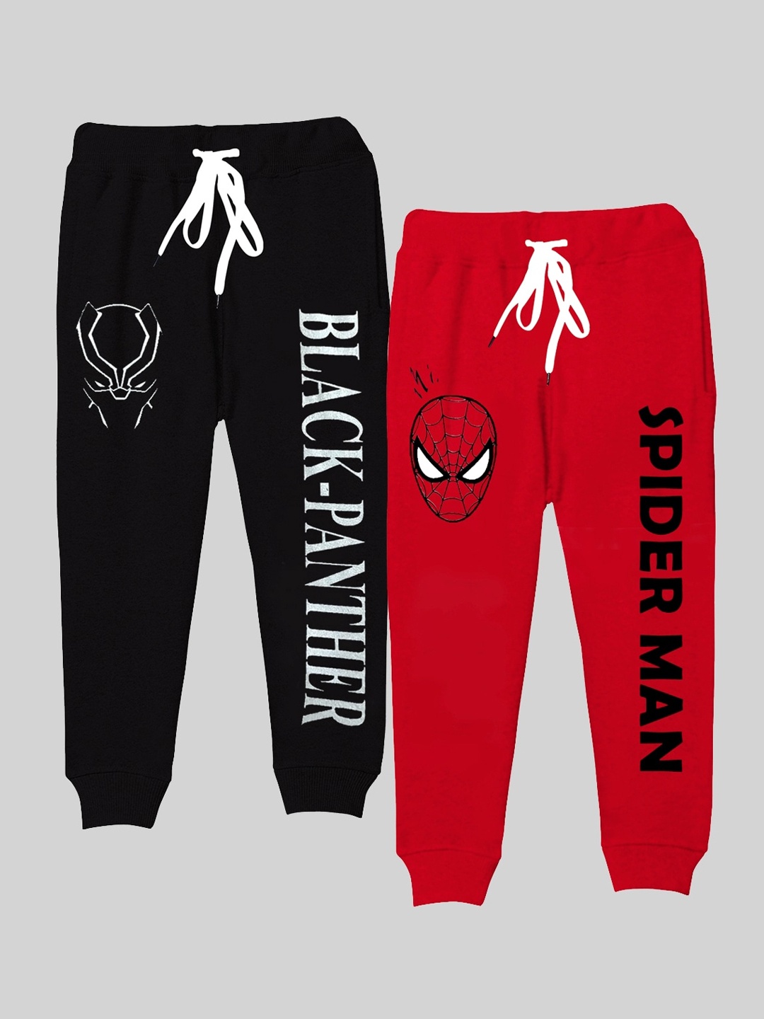 

KUCHIPOO Kids Pack Of 2 Marvel Printed Joggers, Red