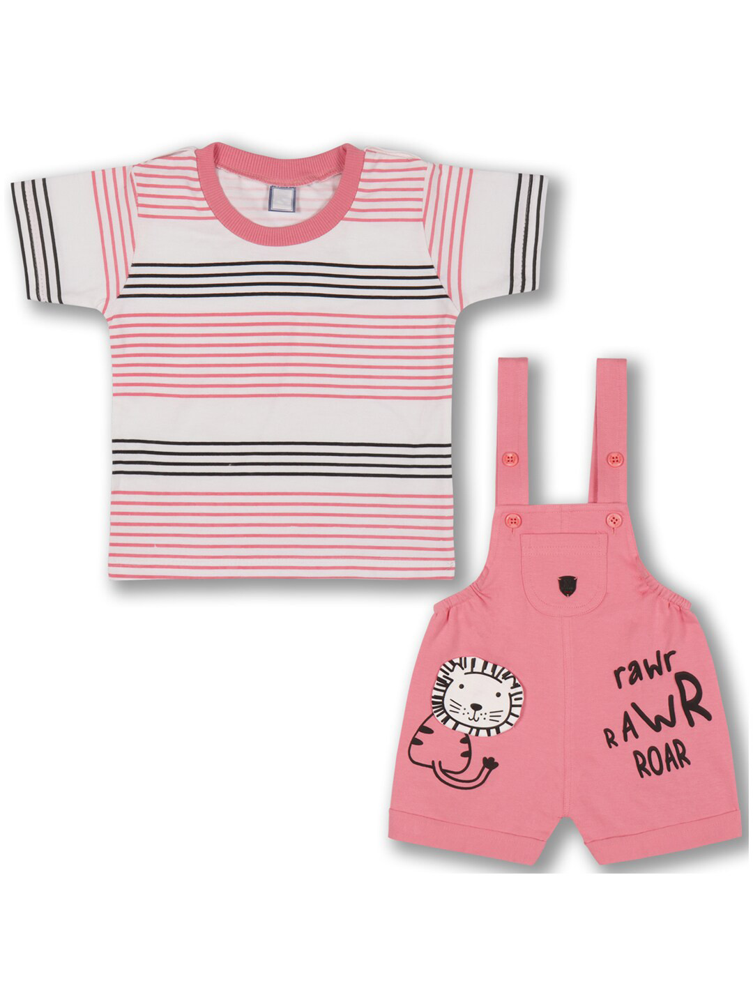 

Wish Karo Infant Boys Striped T-shirt With Shorts, Peach