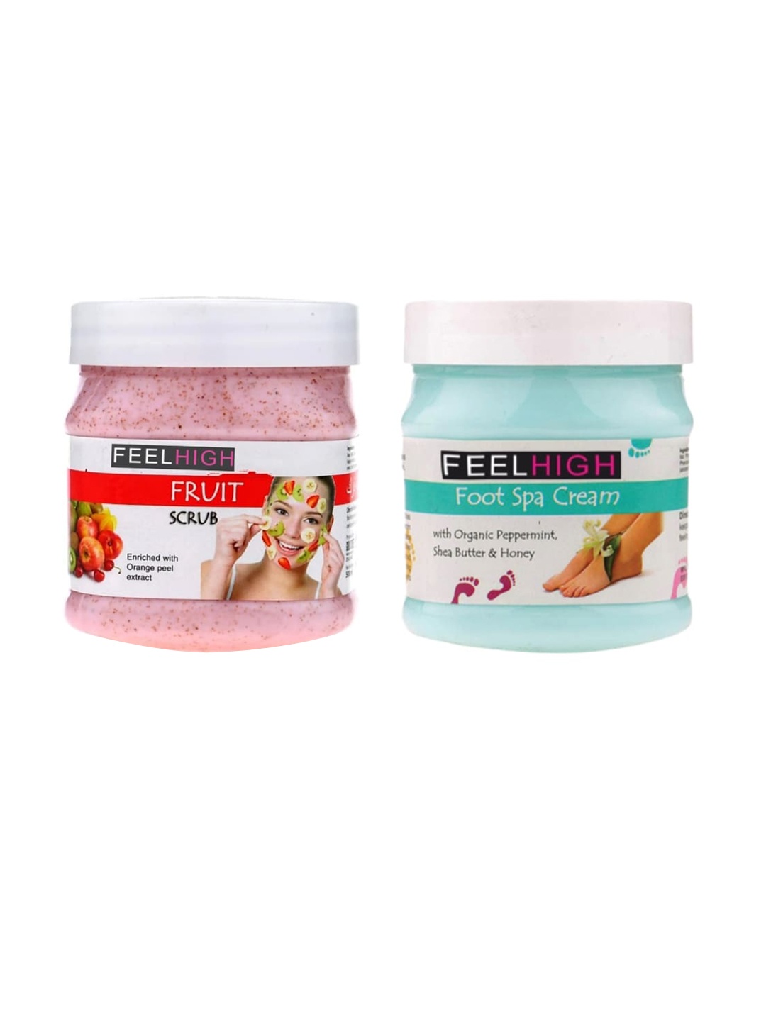 

FEELHIGH Face & Body Mix Fruit Scrub Enriched with Mix fruit Extract & Foot Spa Cream, Multi