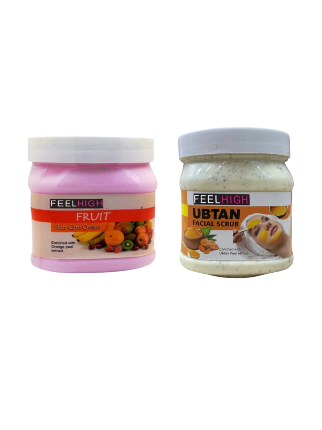

FEELHIGH Face & Body Fruit Cream & Ubtan Scrub, Multi