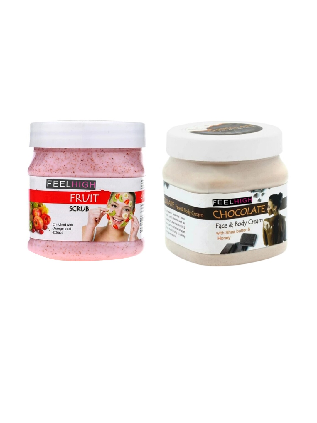 

FEELHIGH Face & Body Mix Fruit Scrub Enriched with Mix fruit Extract & Chocolate Cream, Multi