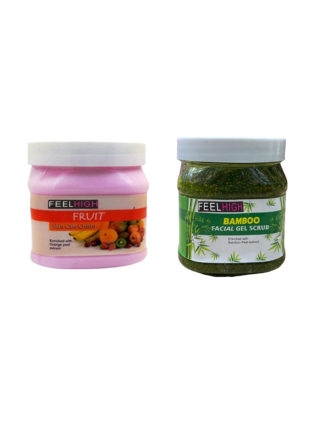 

FEELHIGH Face & Body Fruit Cream & Bamboo Gel Scrub, Multi
