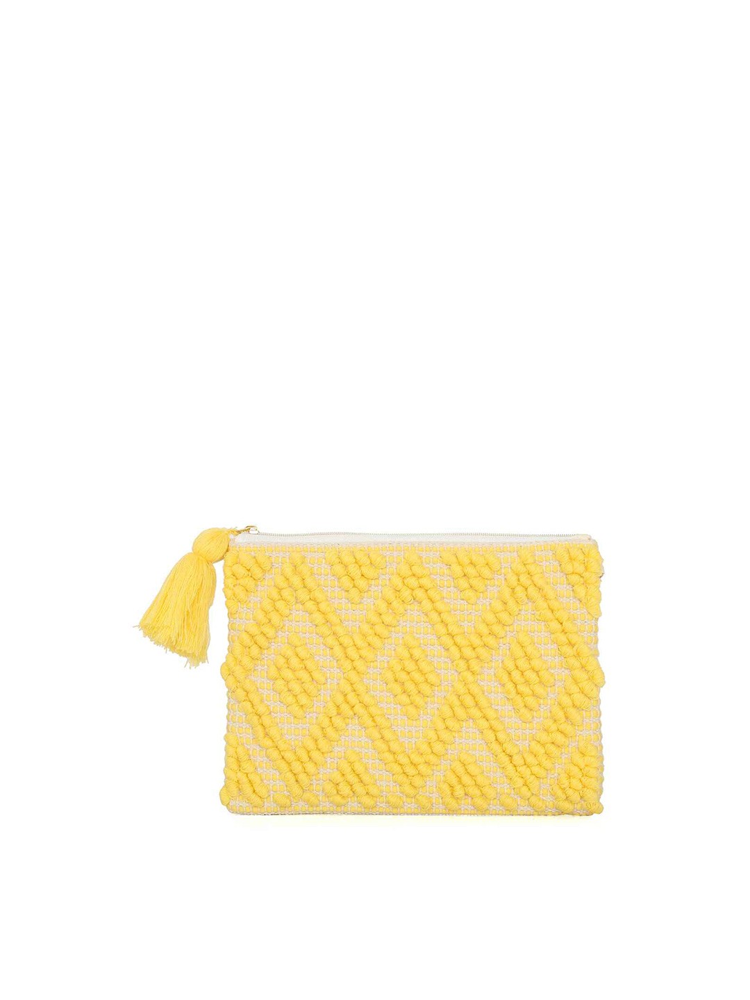 

NR By Nidhi Rathi Embroidered Envelope Clutch, Yellow