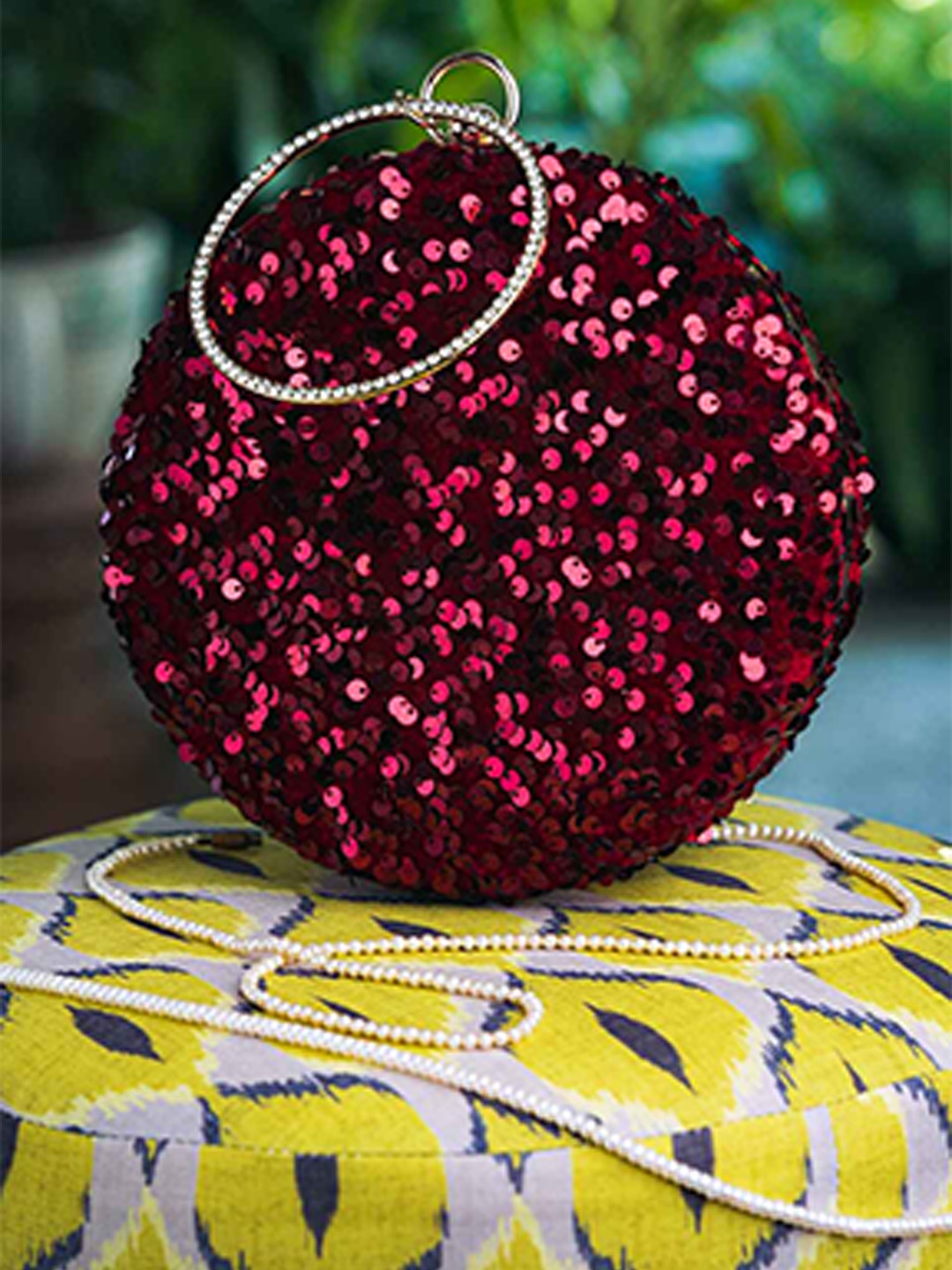 

NR By Nidhi Rathi Embellished Box Clutch, Red