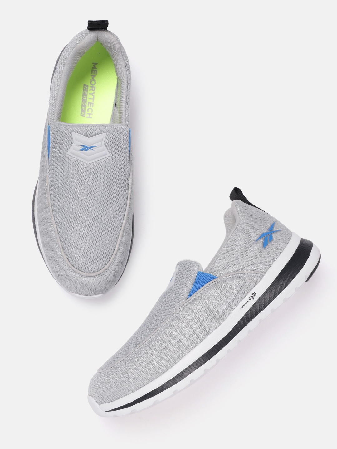 

Reebok Men Woven Design Ree-Form Blaze Slip Walking Shoes, Grey