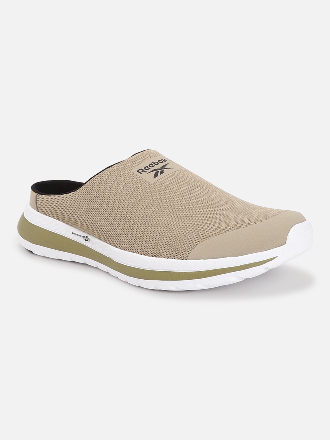 

Reebok Men Woven Design Comfort Wonderer Mules, Beige