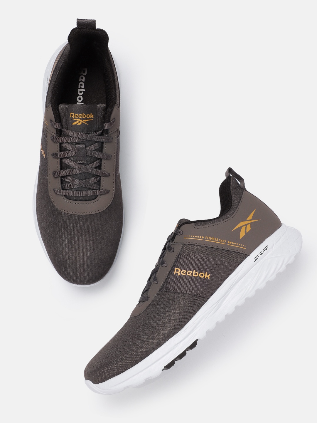 

Reebok Men Round-Toe Fitness 24/7 Running Shoes, Brown