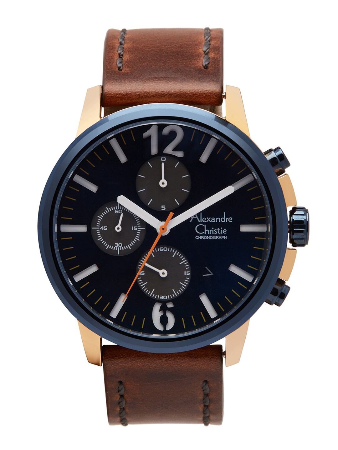 

Alexandre Christie Men Leather Straps Analogue Watch 6267MCLURBA, Black