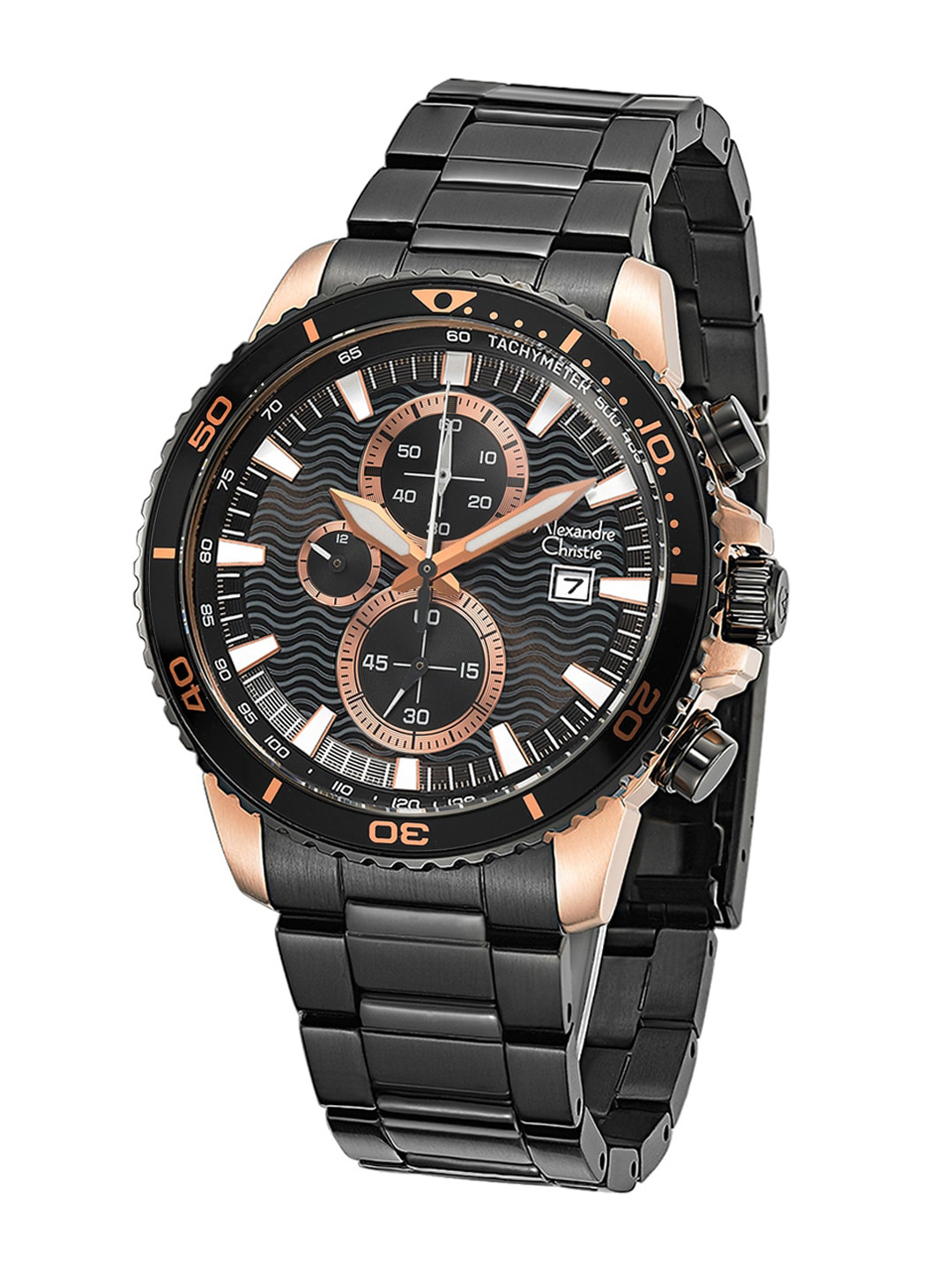 

Alexandre Christie Men Dial & Bracelet Style Straps Analogue Watch 6482MCBBRBA, Black