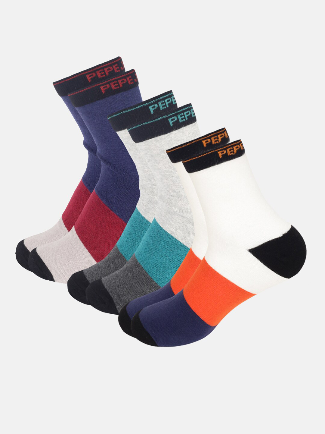 

Pepe Jeans Men Pack Of 3 Patterned Anti Odour Ankle-Length Socks, Blue