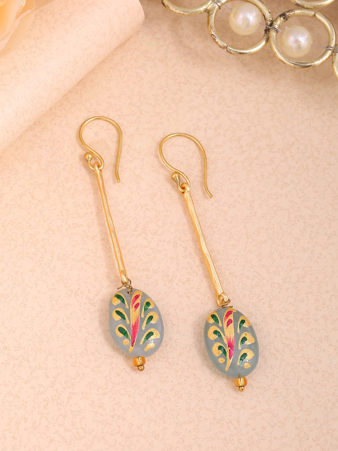 

Shoshaa Gold-Plated Contemporary Drop Earrings