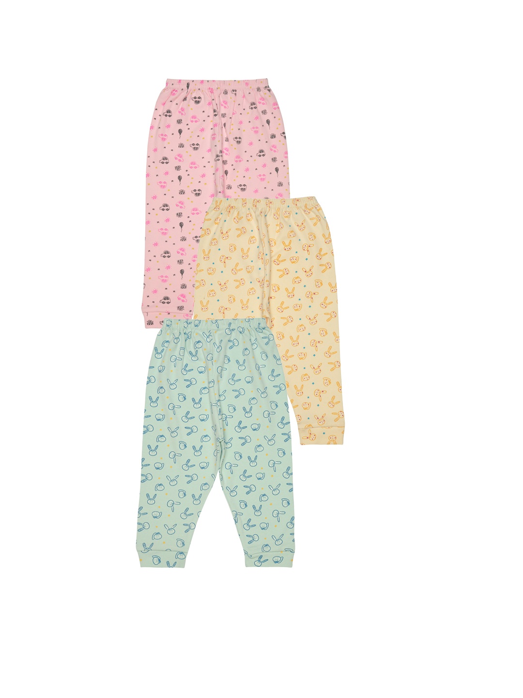 

Bodycare Kids Infant Kids Assorted Pack Of 3 Conversational Printed Cotton Joggers