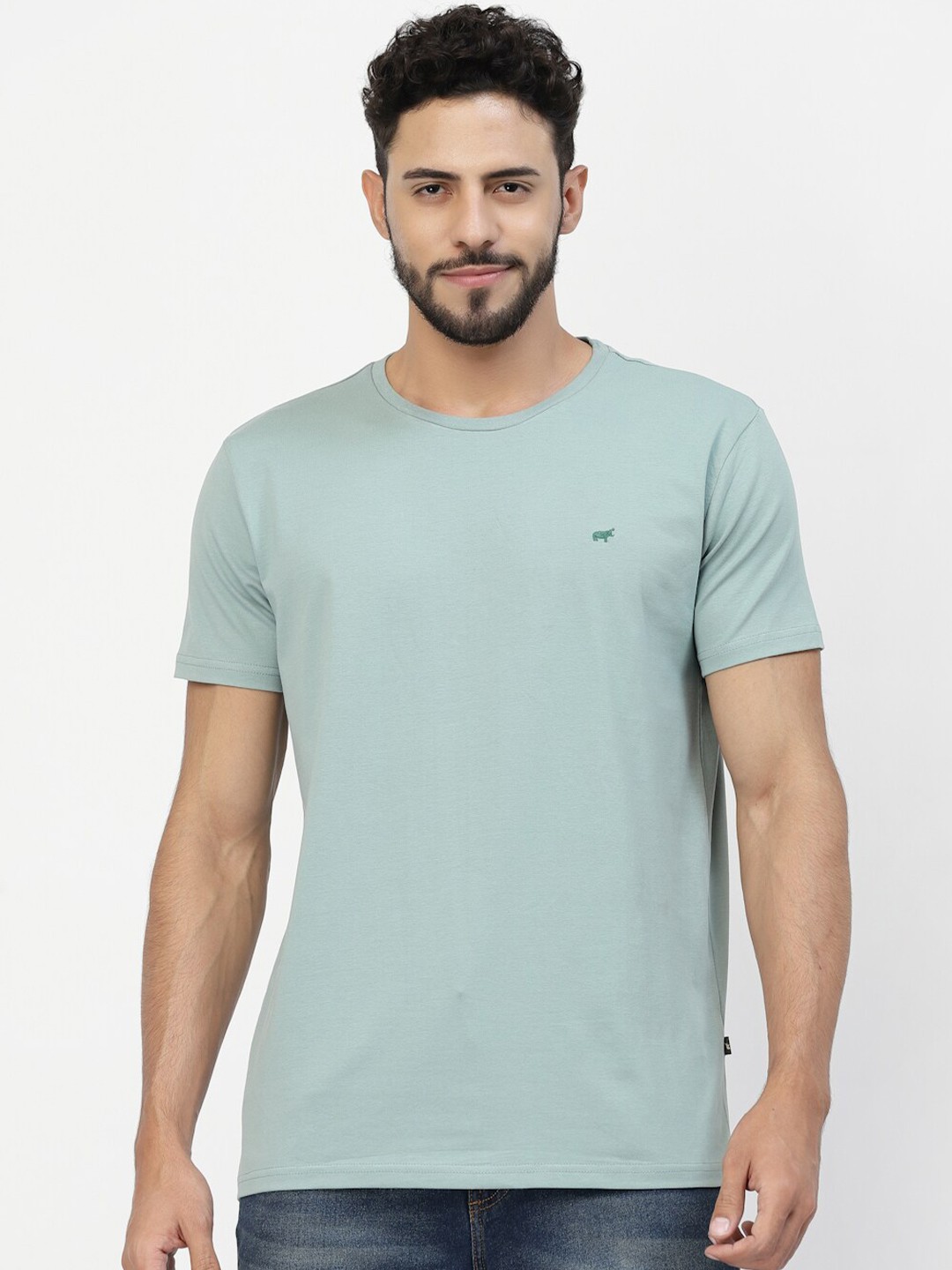 

BRACLO Round Neck Pure Cotton Regular T-shirt, Green