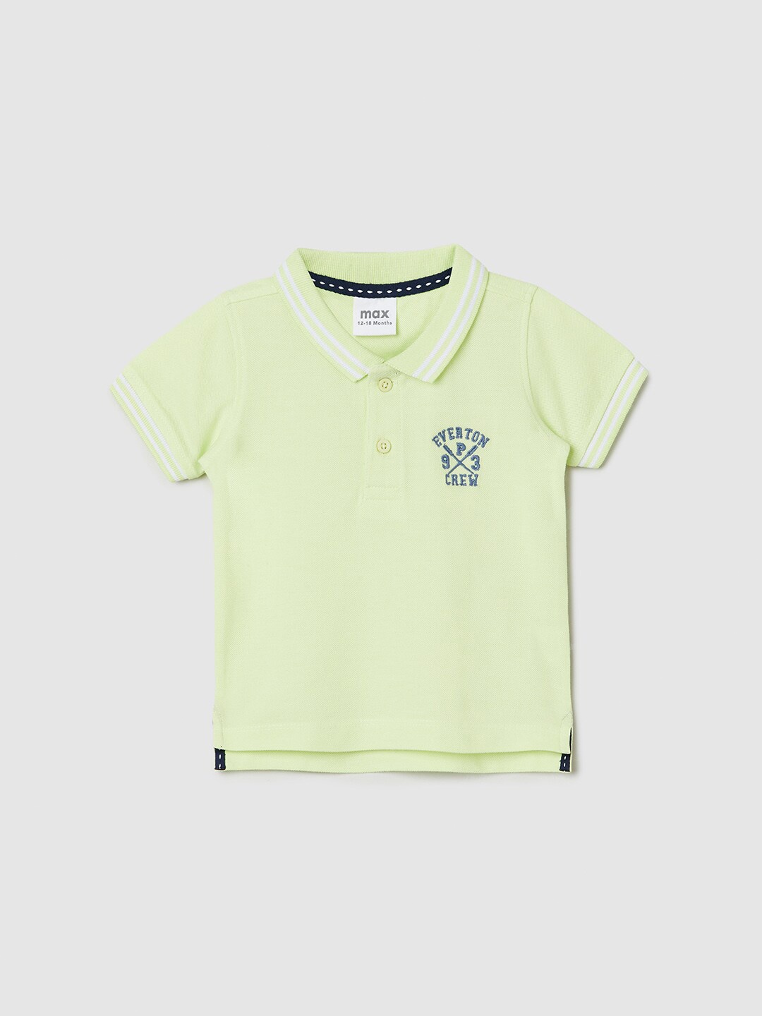 

max Boys Polo Collar Pure Cotton T-shirt, Green