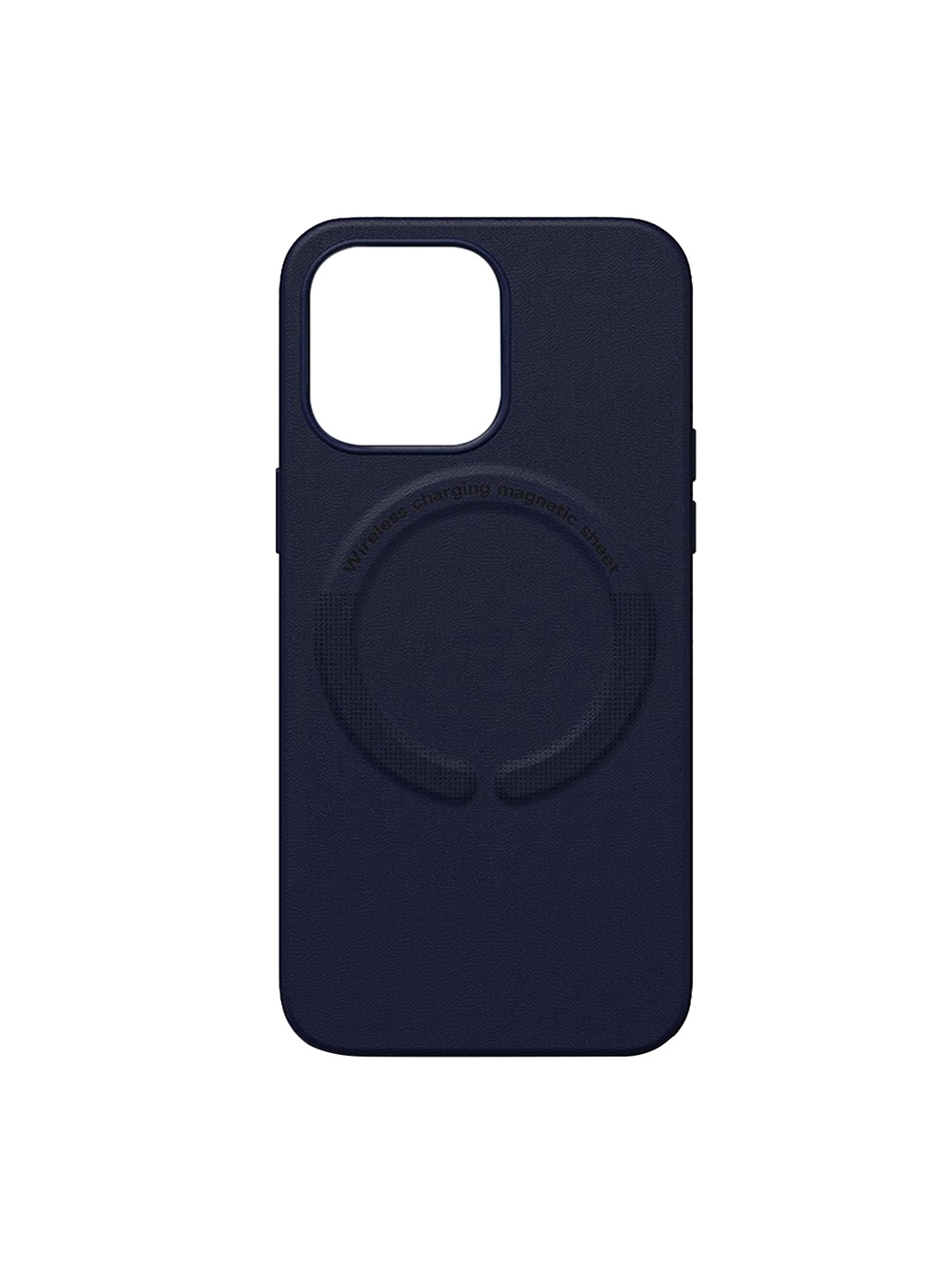 

TREEMODA Leather iPhone 14 Back Case, Navy blue