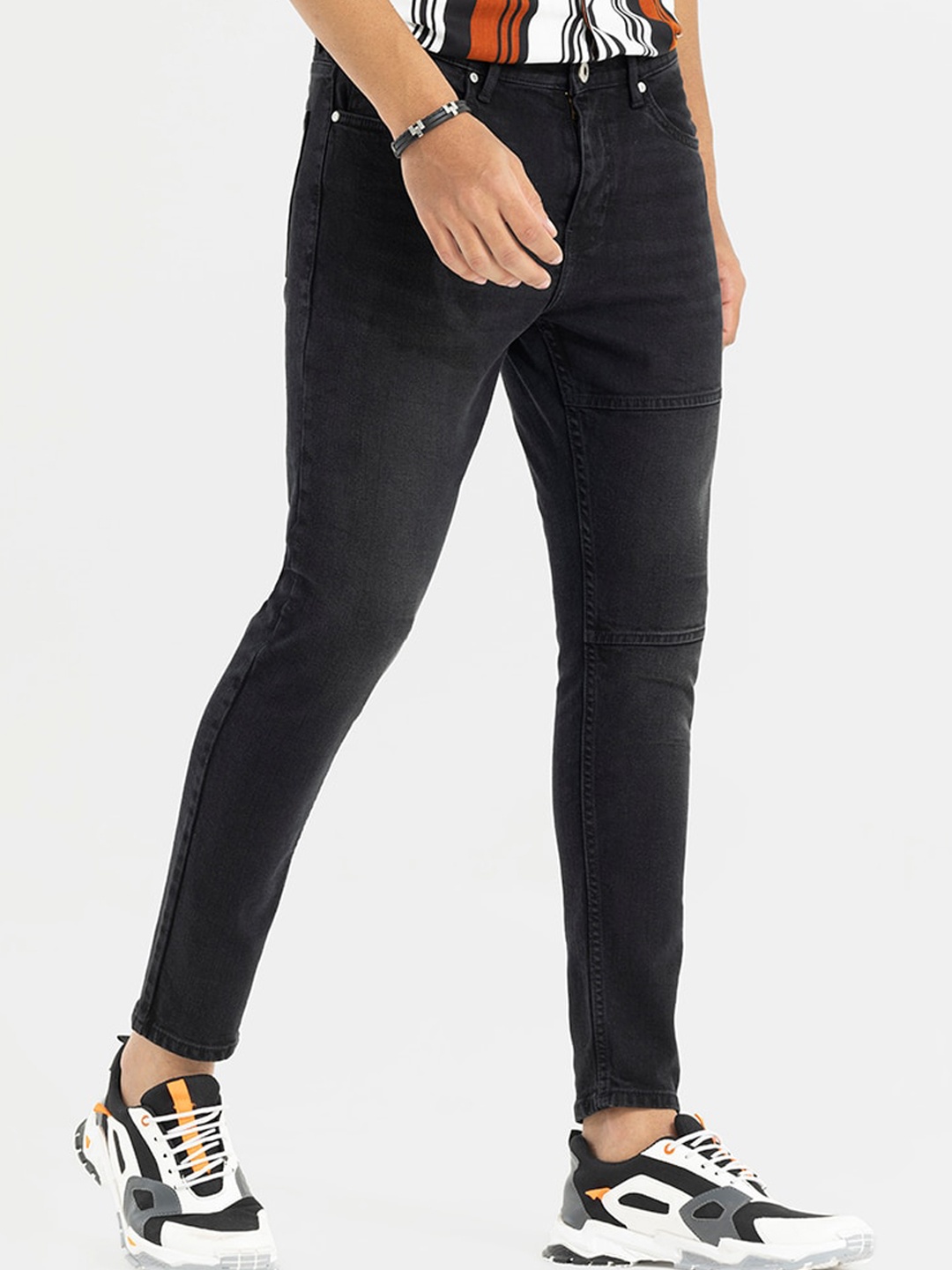 

Snitch Men Black Skinny Fit Clean Look Light Fade Stretchable Jeans