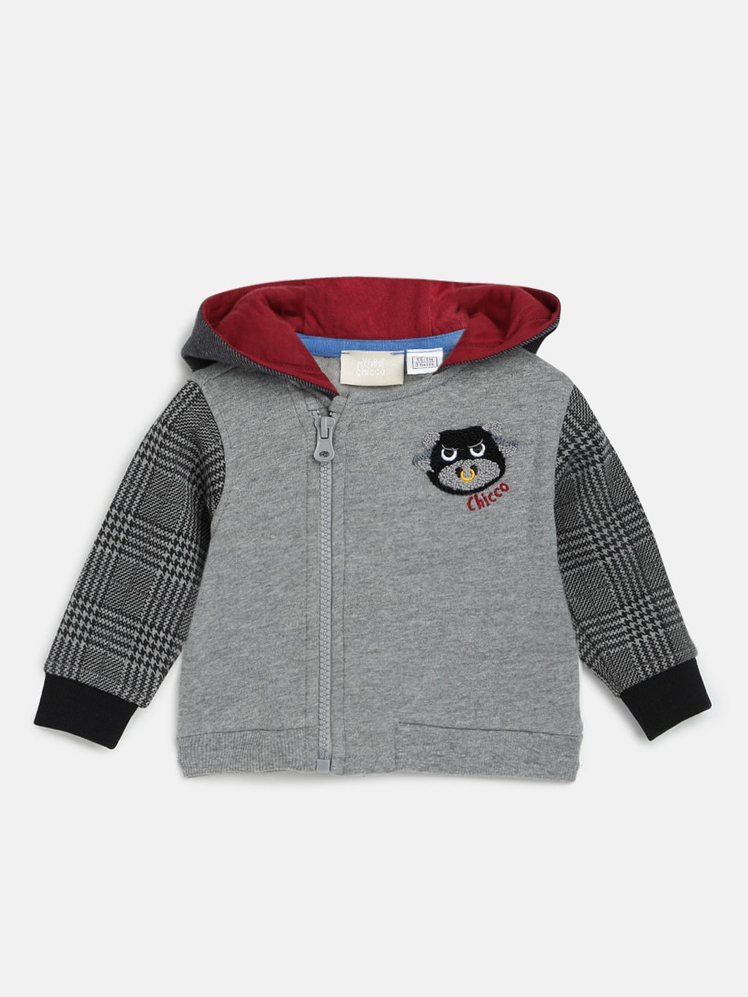 

Chicco Infants Boys Hooded Neck Cotton Bomber Jacket, Grey