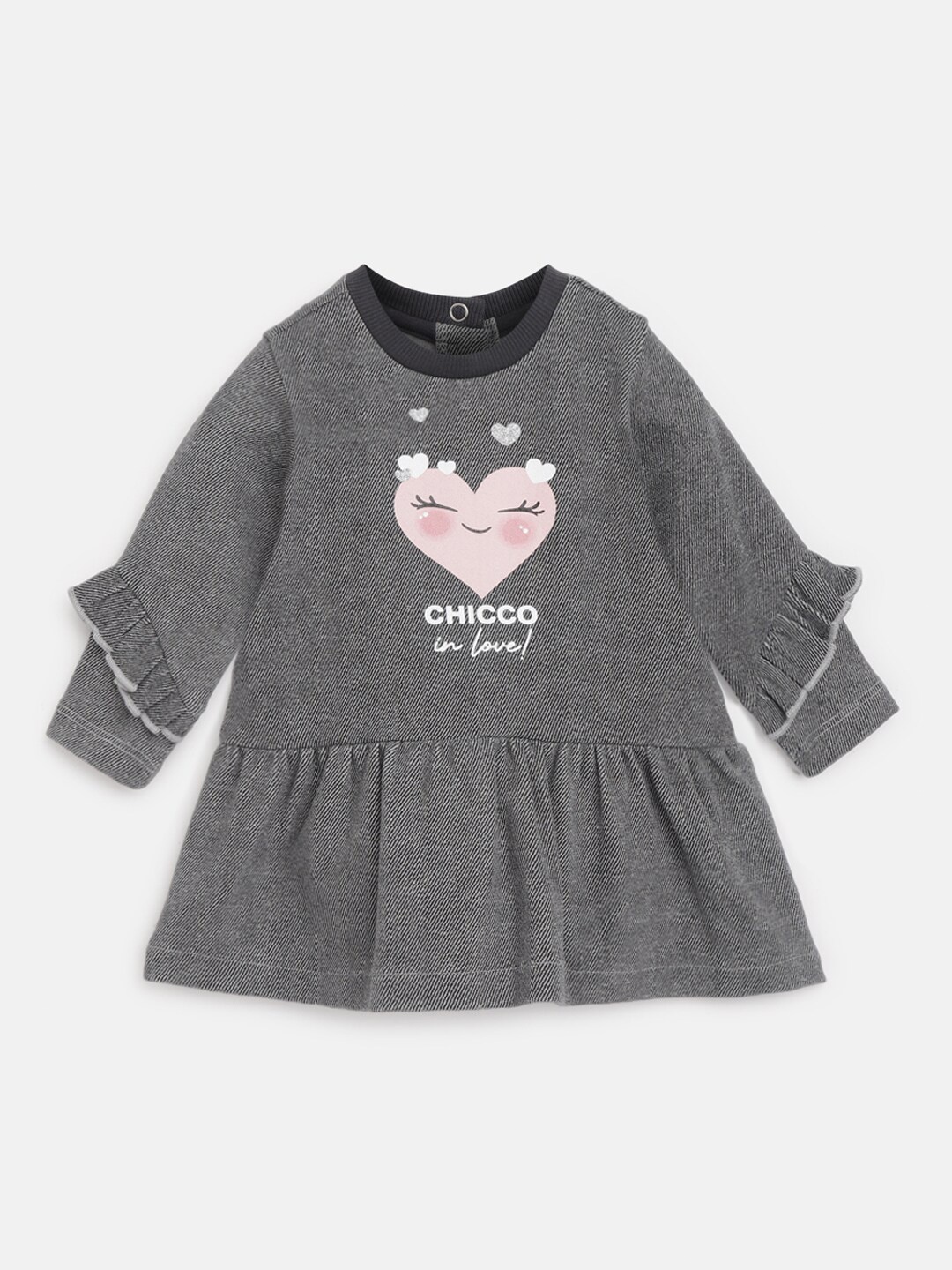 

Chicco Infants Graphic Printed Cotton Drop-Waist Dress, Grey