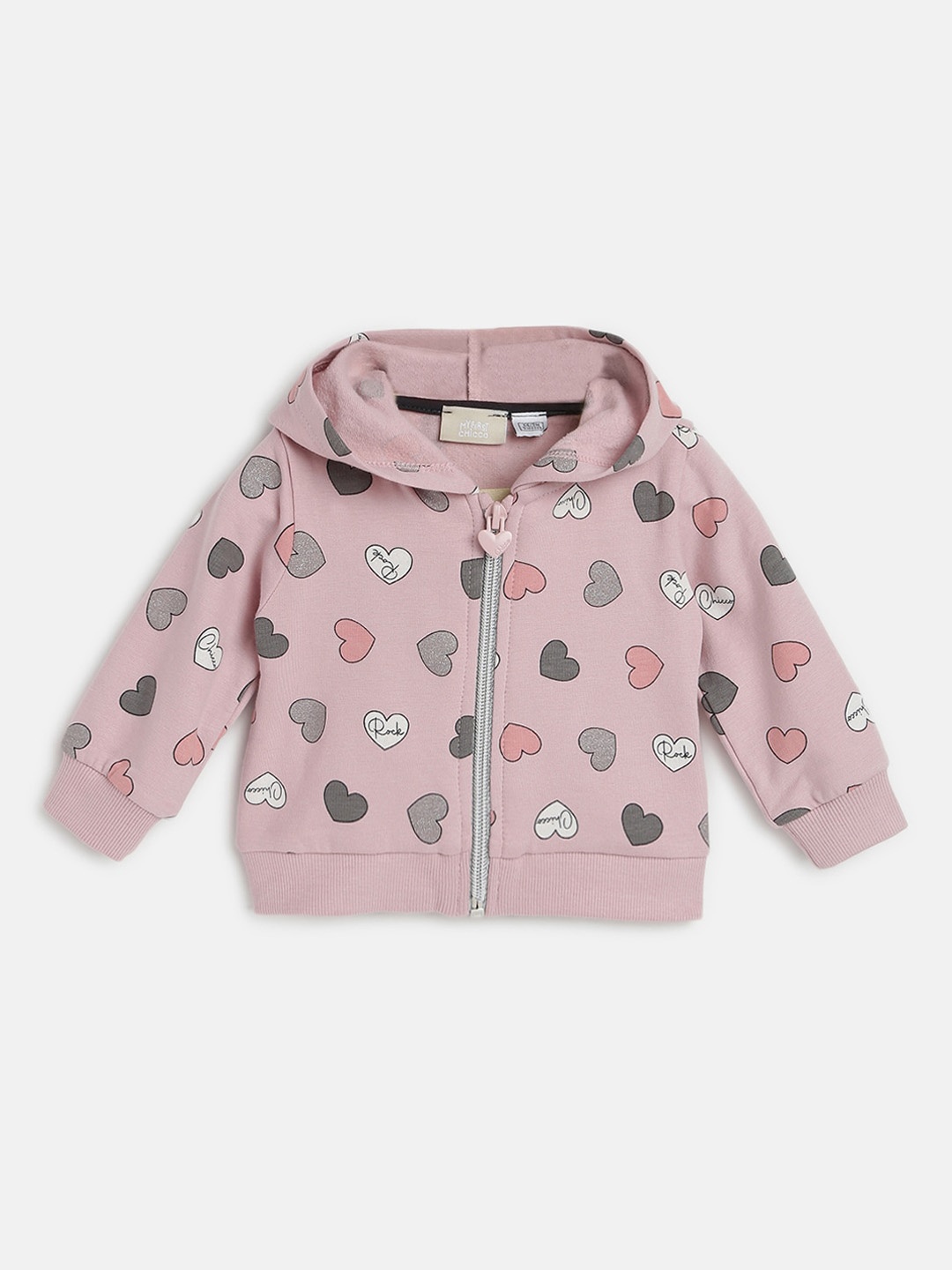 

Chicco Girls Conversational Printed Cotton Open Front Jacket, Pink