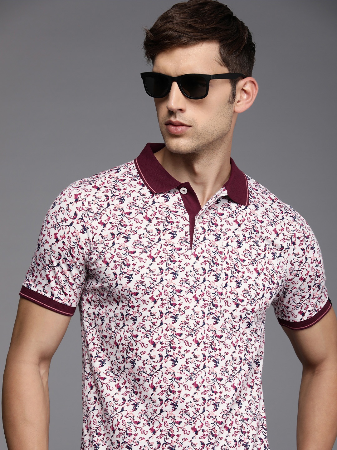 

Raymond Printed Pure Cotton Polo T-shirt, White