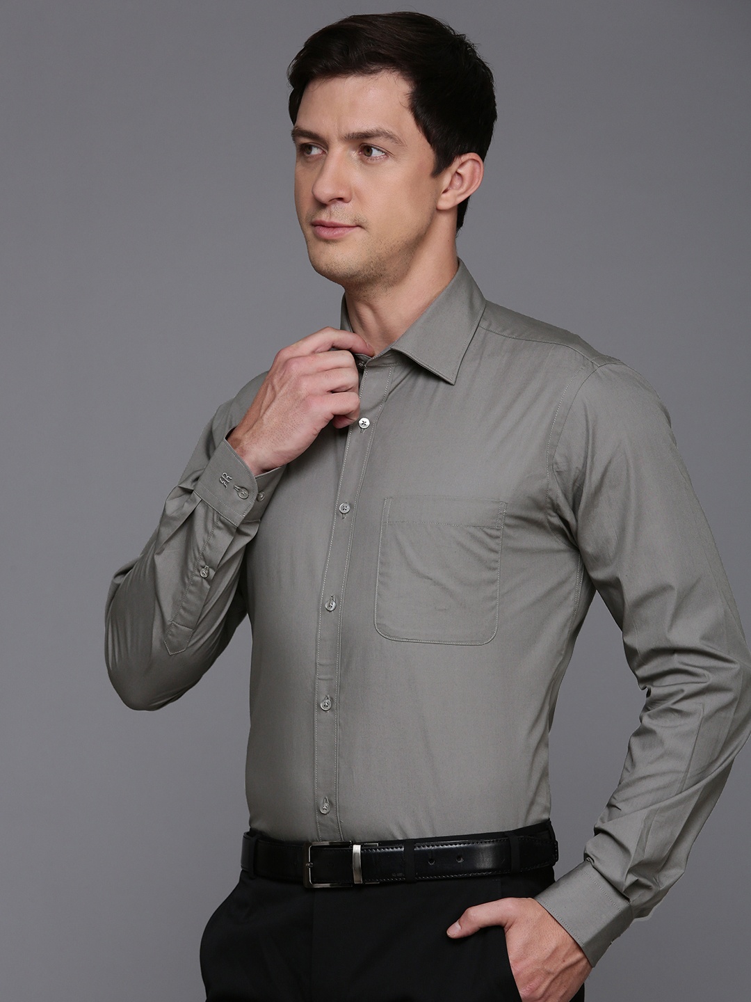 

Raymond Slim Fit Pure Cotton Formal Shirt, Grey