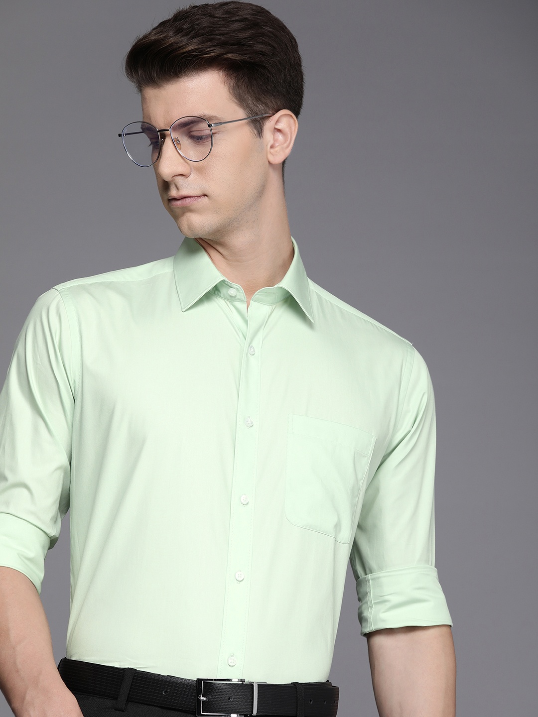 

Raymond Pure Cotton Slim Fit Formal Shirt, Green