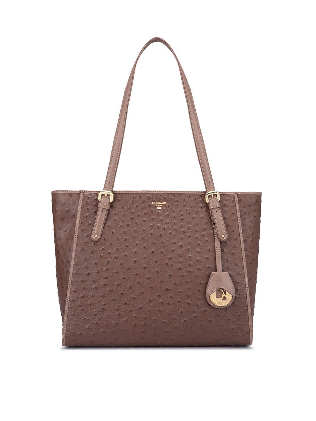 

Da Milano Brown Textured Leather Swagger Shoulder Bag