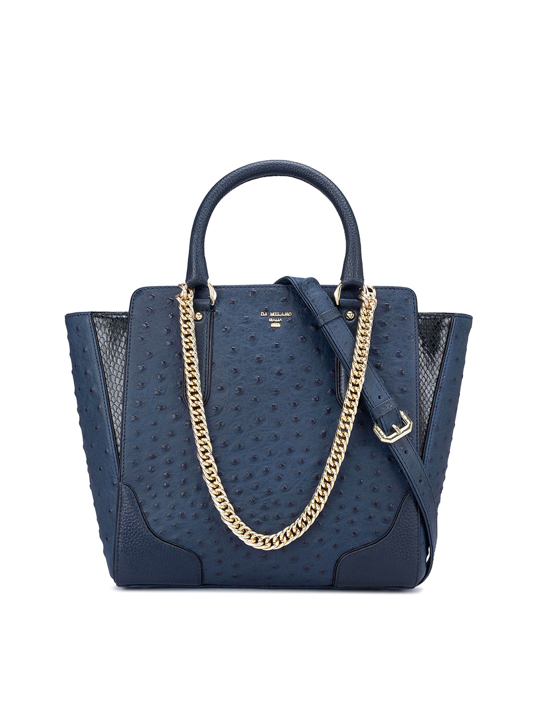 

Da Milano Textured Leather Structured Handheld Bag, Blue
