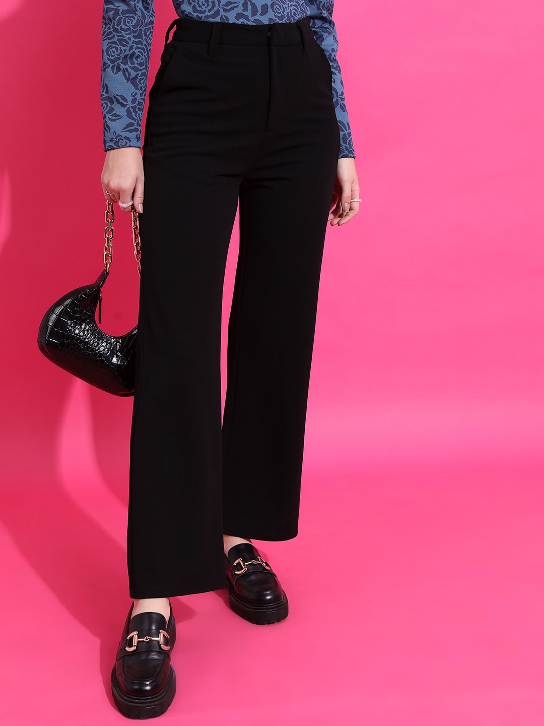 

KETCH Women Flared Parallel Trousers, Black