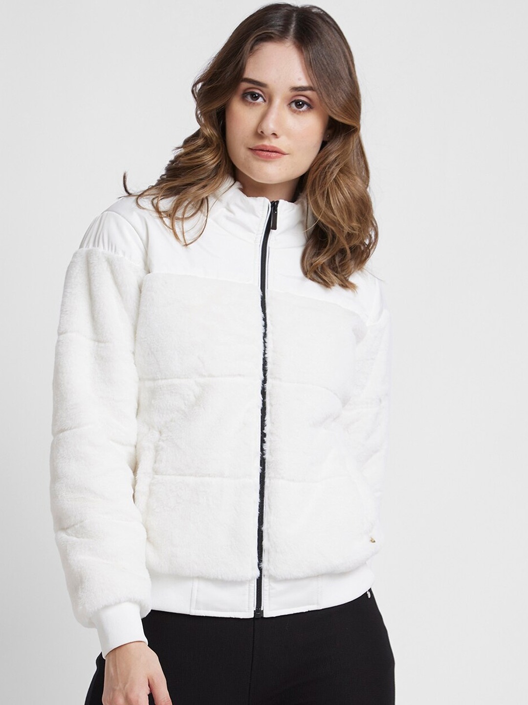 

SPYKAR Mock Collar Padded Jacket, White