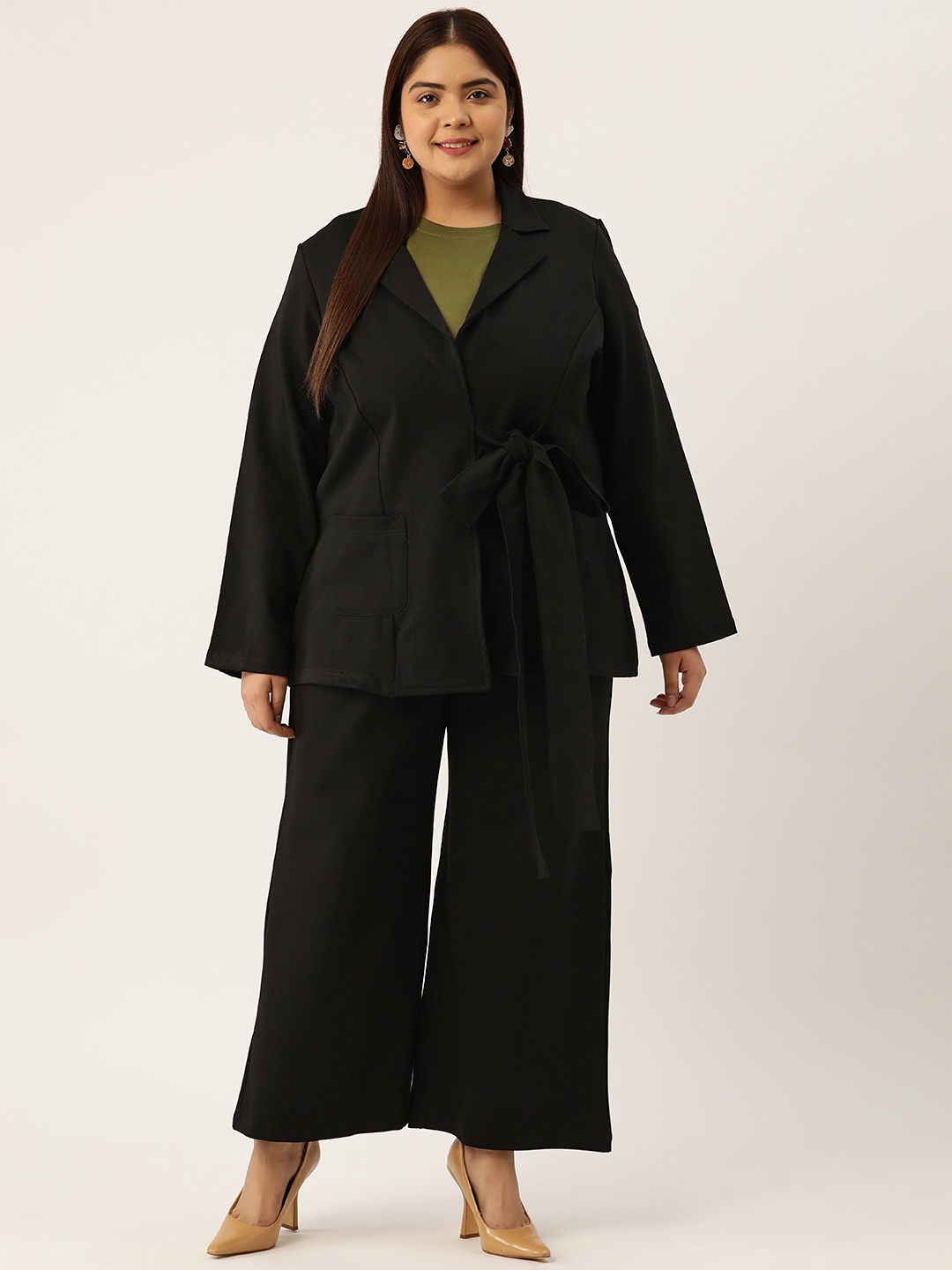 

theRebelinme Plus Size Coat with Trousers, Black