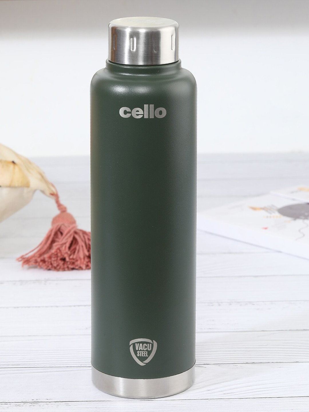 

Cello Duro Top Green Double Wall Stainless Steel Water Bottle 750ml
