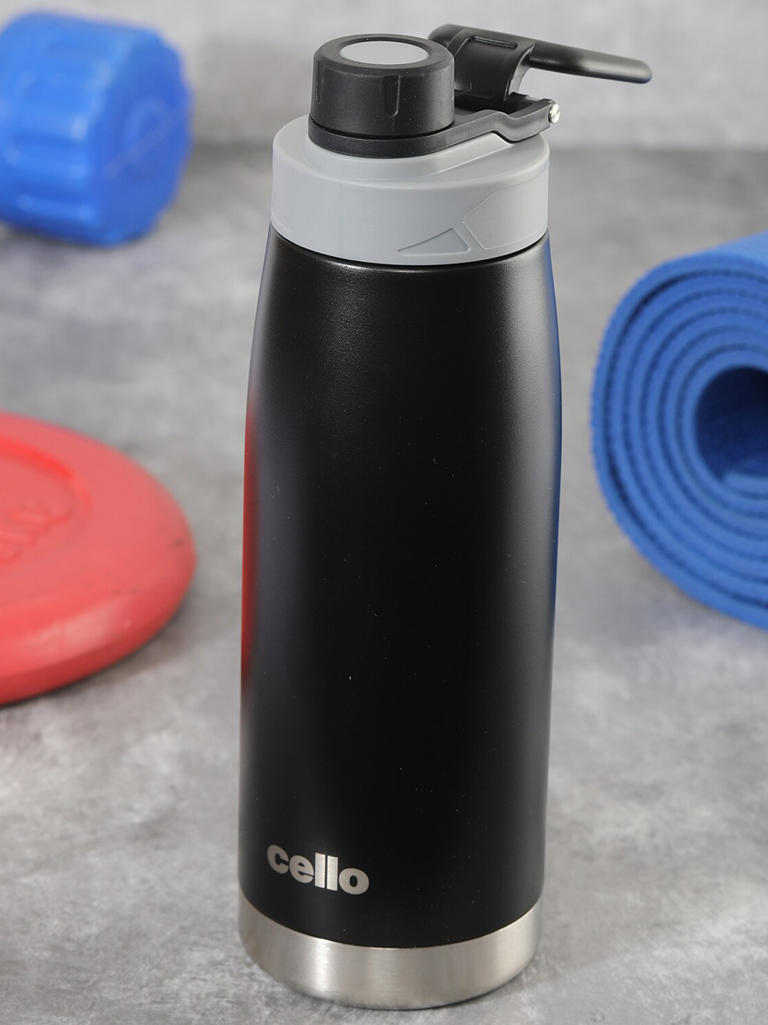 

Cello Duro Sports Set of 1 Black Stainless Steel Water Bottle- 1.1 L
