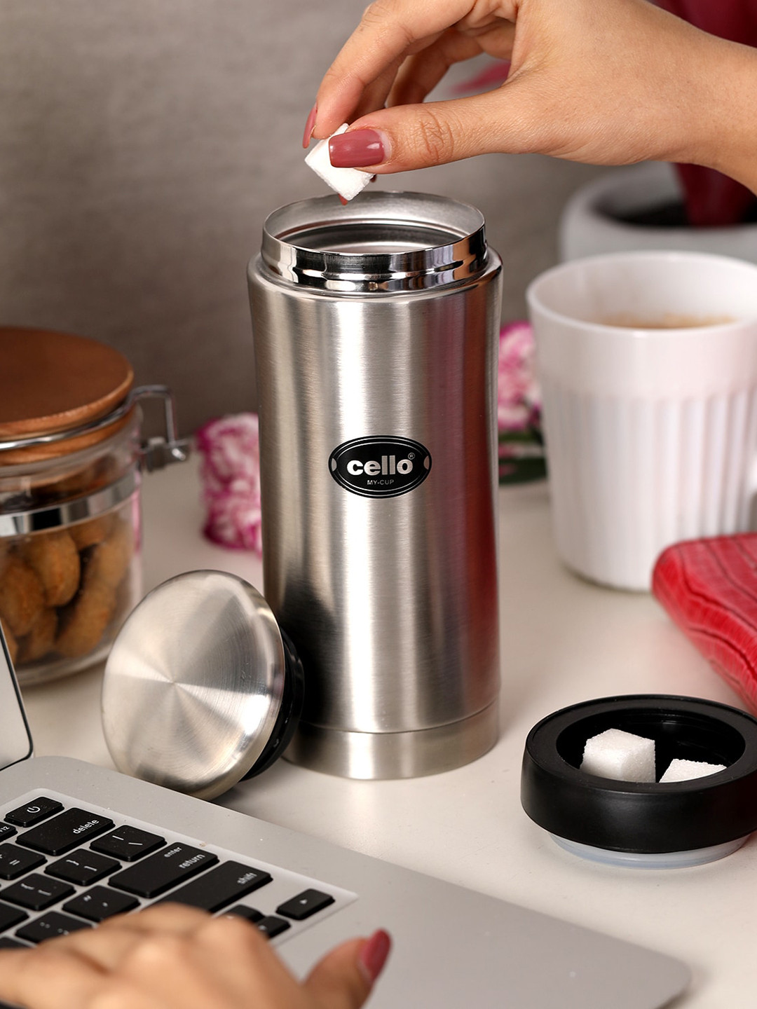 

Cello My Cup Grey Vacuum Insulated Water Bottle 350ml, Silver