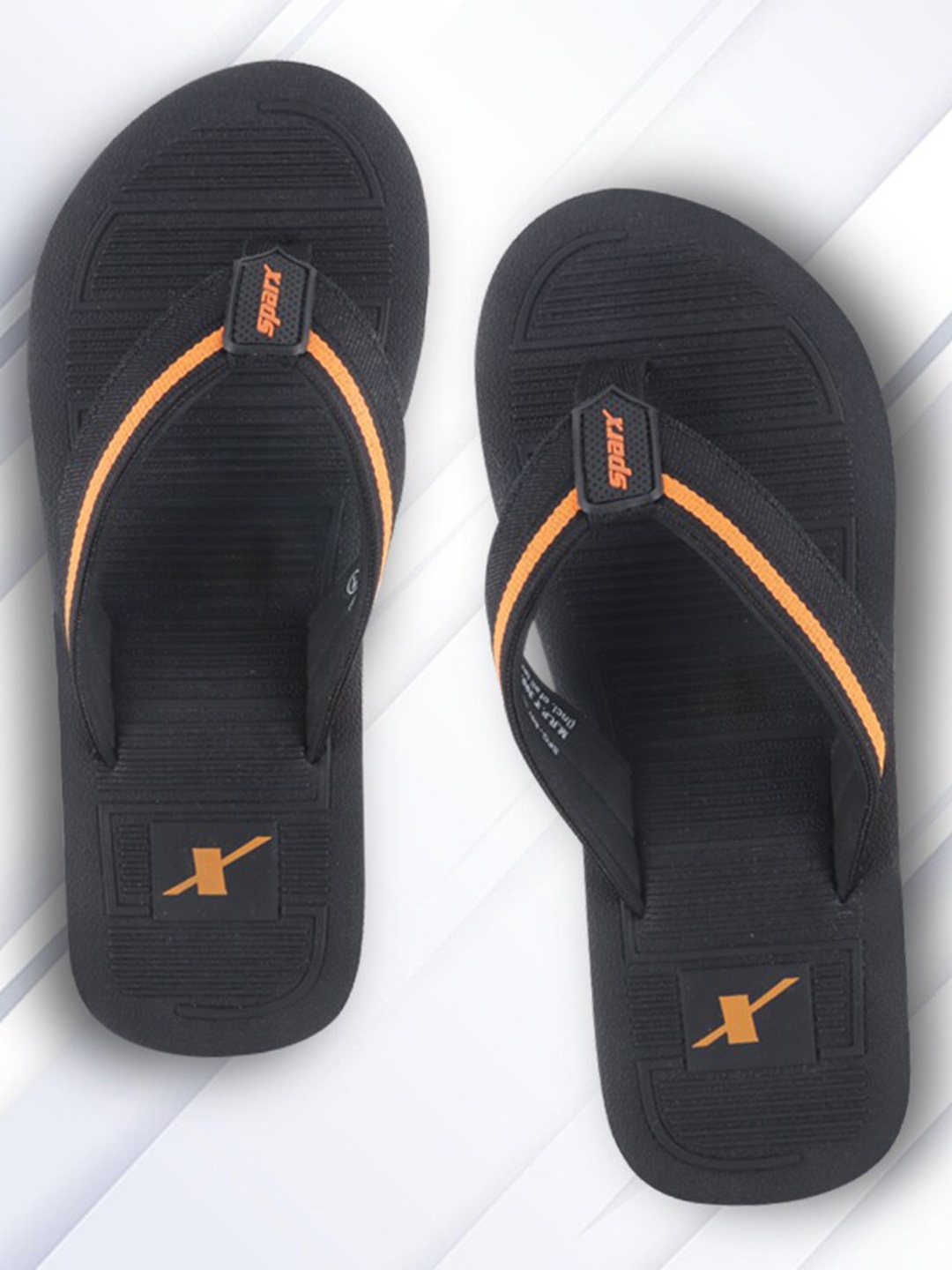 

Sparx Men Striped Thong Flip-Flops, Black
