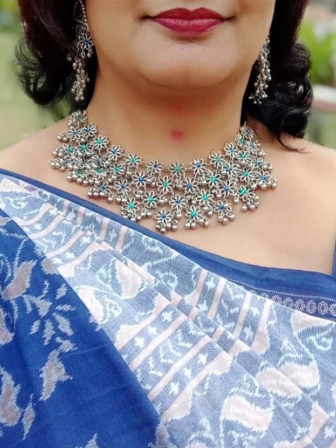 

PRASUB Sterling Silver Necklace with Earrings