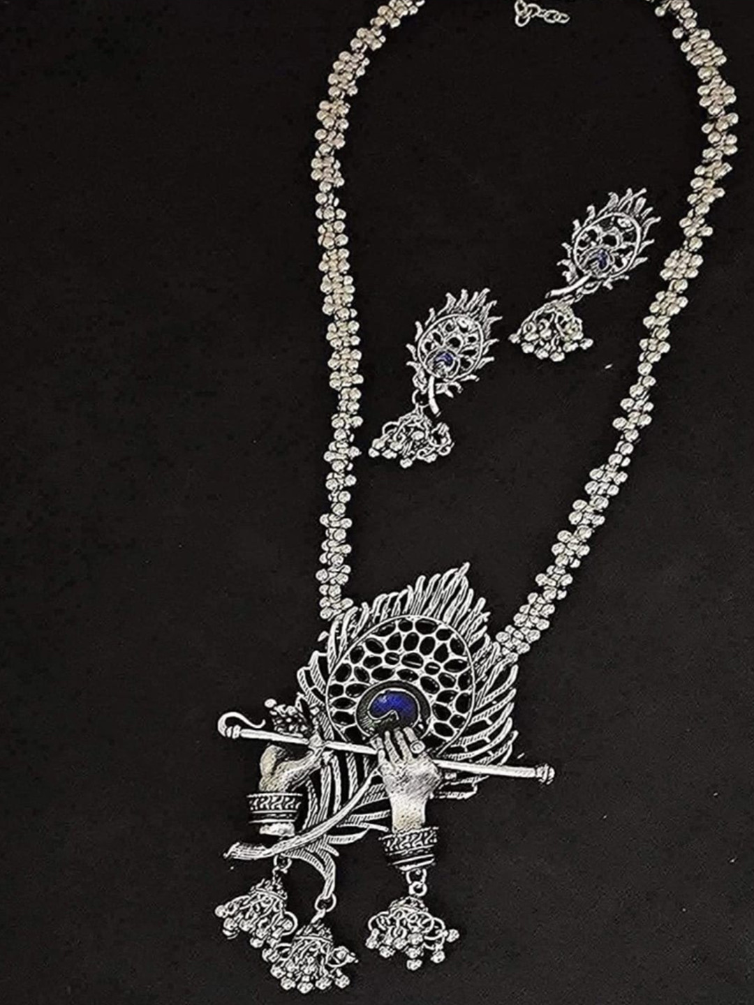 

PRASUB Sterling Silver Necklace with Earrings