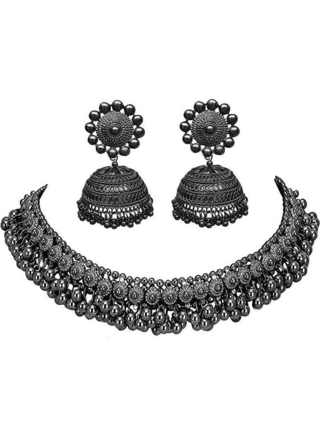 

PRASUB Sterling Silver-Plated Necklace & Earrings Set