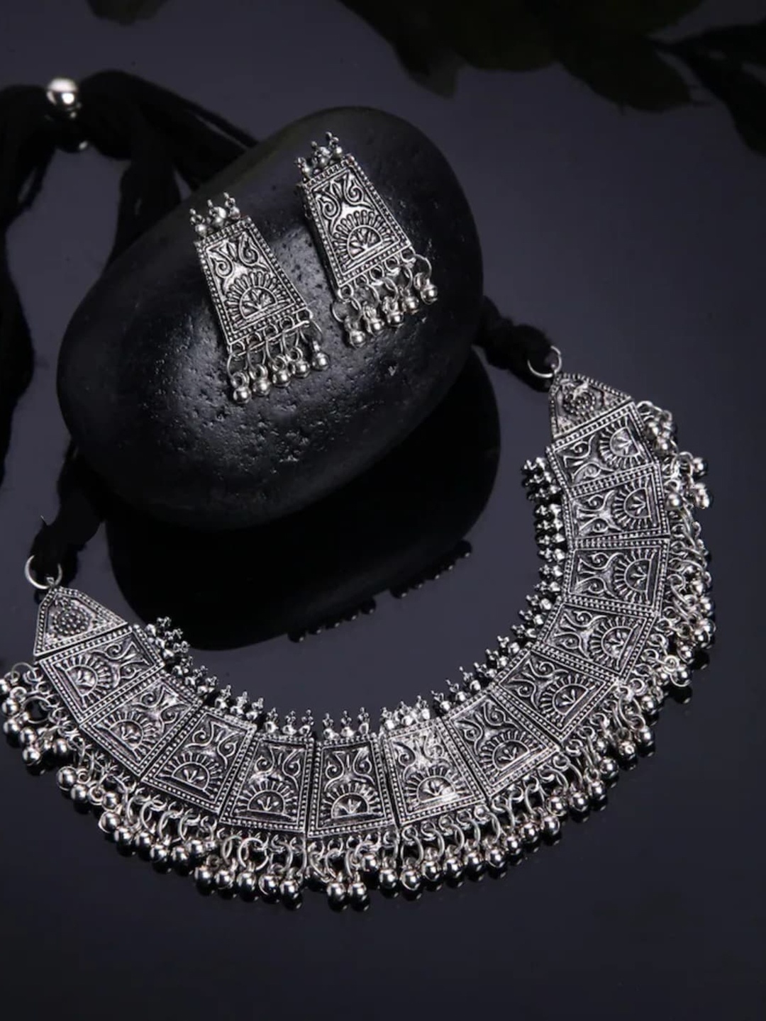 

PRASUB Sterling Silver-Plated Necklace & Earrings Set