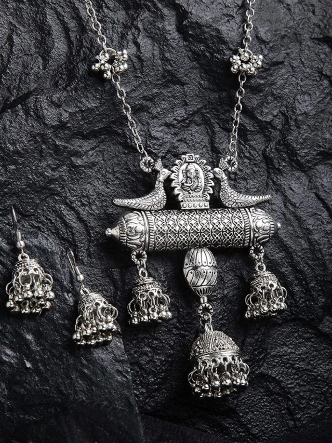 

PRASUB Set Of 2 Sterling Silver Oxidised Jewellery Sets