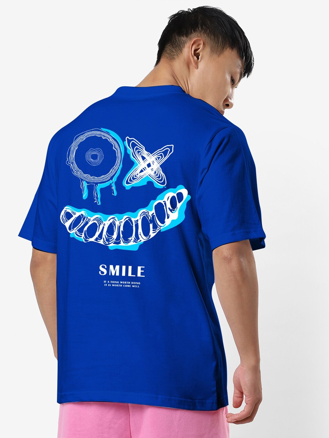 

STATUS MANTRA Graphic Printed Round Neck Cotton Casual T-Shirt, Blue