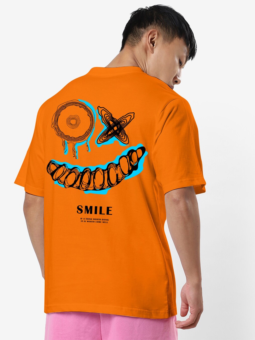 

STATUS MANTRA Graphic Printed Round Neck Cotton Casual T-Shirt, Orange