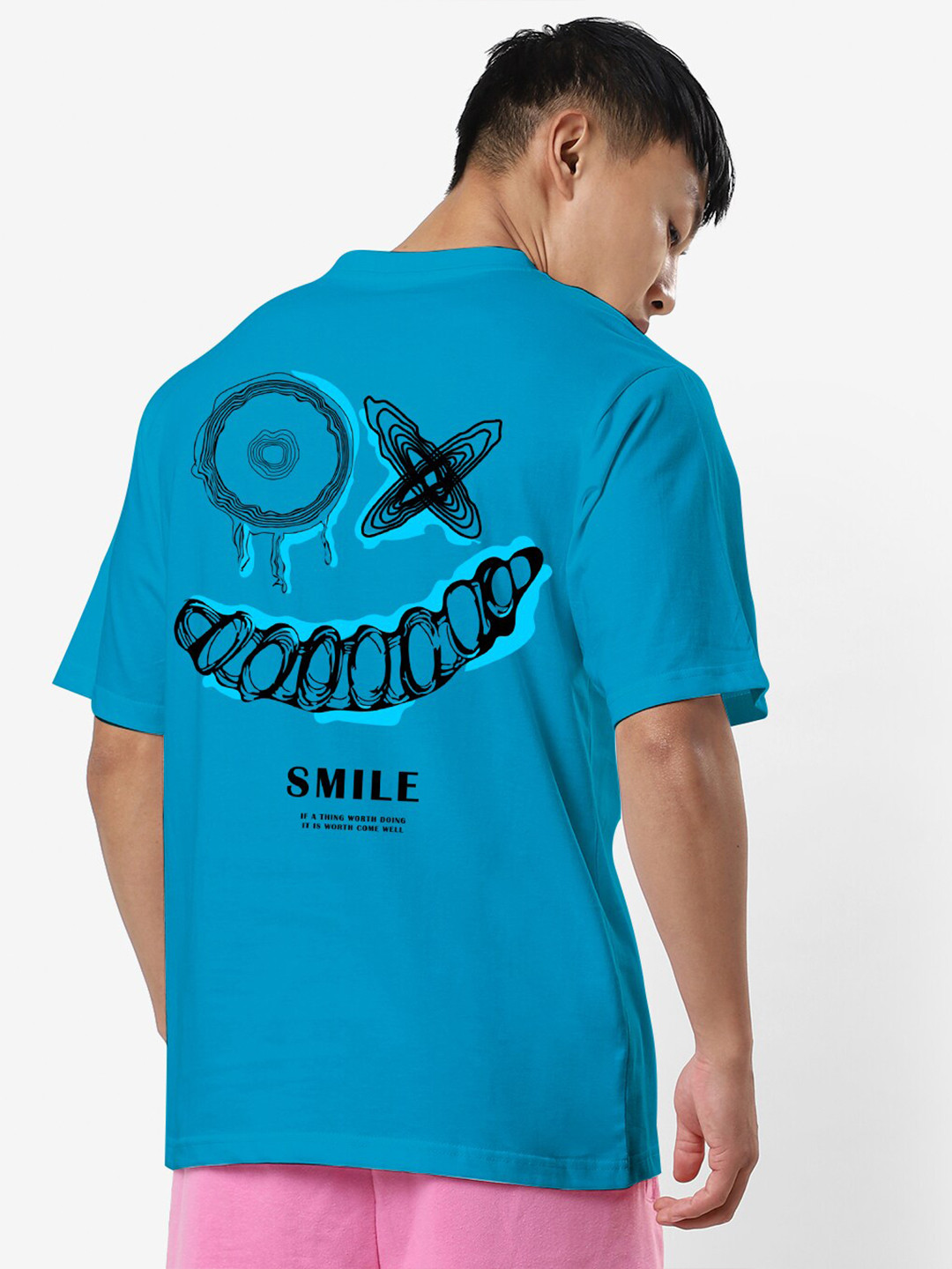

STATUS MANTRA Graphic Printed Round Neck Cotton Casual T-Shirt, Teal