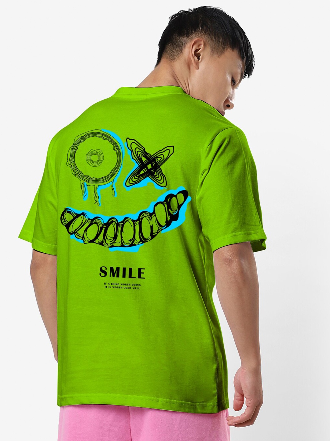 STATUS MANTRA Graphic Printed Round Neck Cotton Casual T-Shirt, Green