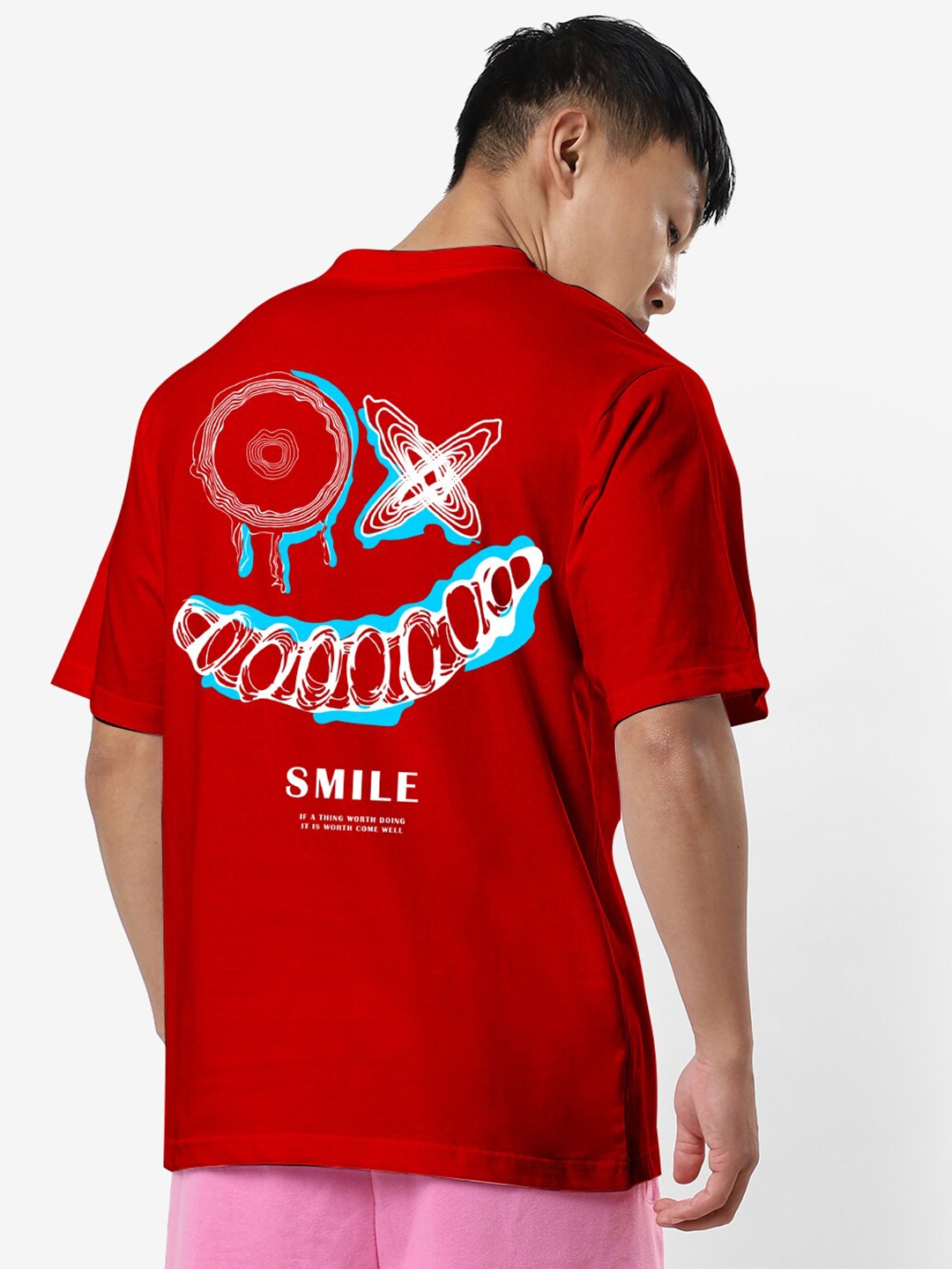 

STATUS MANTRA Graphic Printed Round Neck Cotton Casual T-Shirt, Red