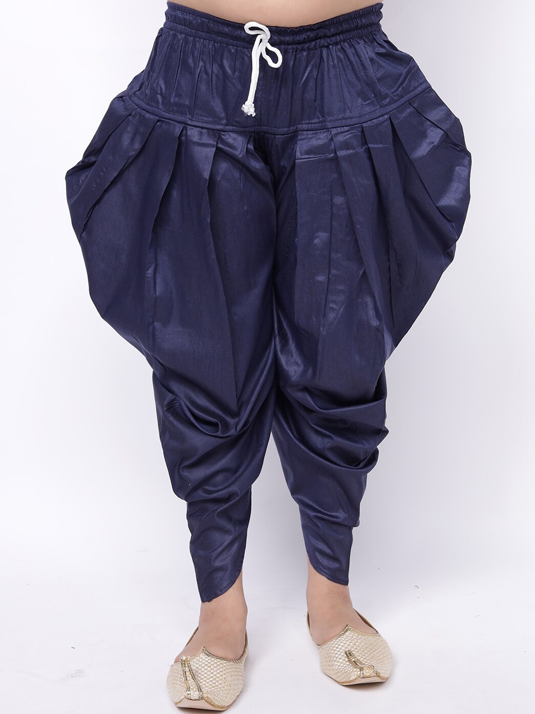 

NAMASKAR Boys Straight-Fit Silk Patiala, Navy blue