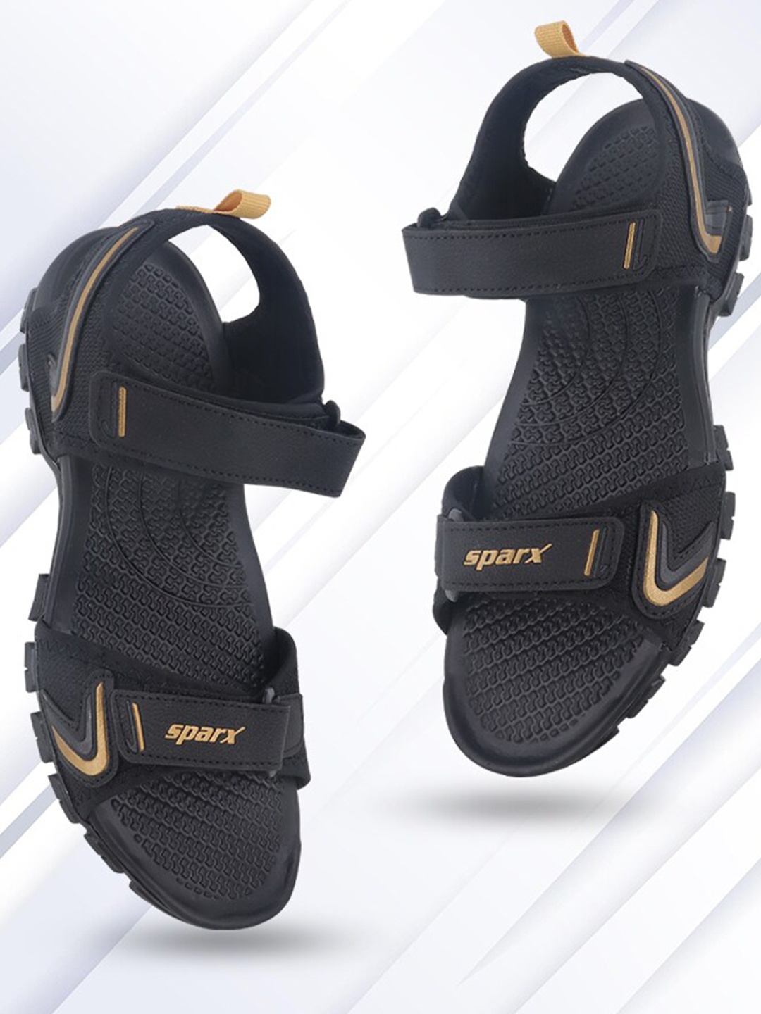 

Sparx Men Textured Sports Sandals, Black